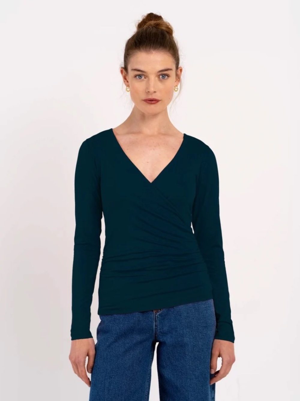 Kettlewell Marine Navy Surplice Wrap Long Sleeve Top Sz. 6